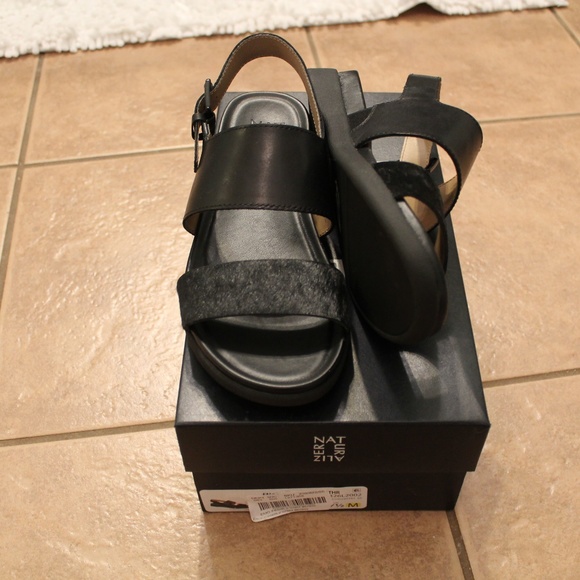 Naturalizer Shoes - Naturalizer Emory Leather/Fur Sandal SZ 7.5M